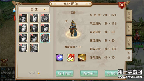 问道手游云兽图鉴属性及天生技能解析